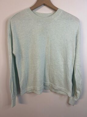 LILLA P Women’s Mint Green Cotton Modal Easy Pullover Sweater, Size XS
